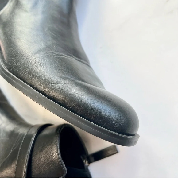 Zara Basic Women's Black Leather Suede Bootie Ankle Boots Pearl Buckle Size 5.5 - Picture 12 of 16